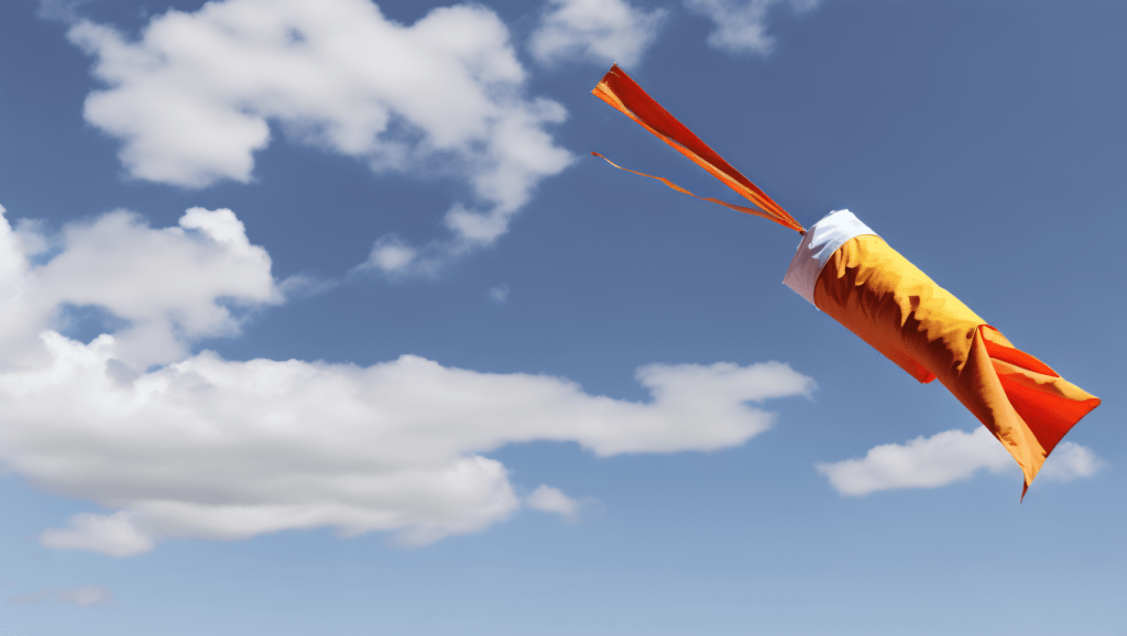 Windsock showing a steady wind direction at the kite spot